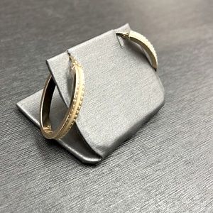 14k yellow gold oval hoop earrings